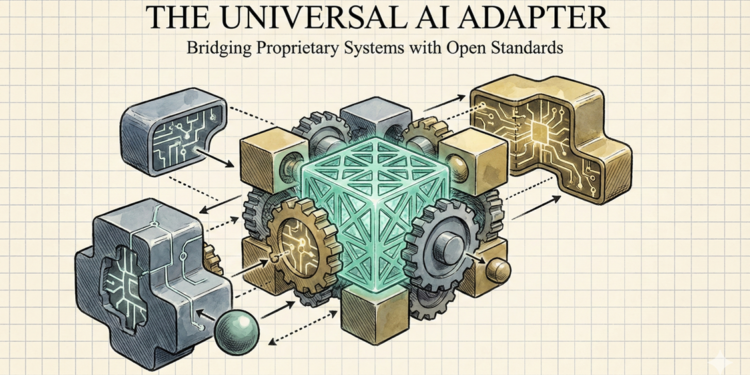 Gambar ilustrasi konsep Agentic AI menghubungkan banyak protokol AI