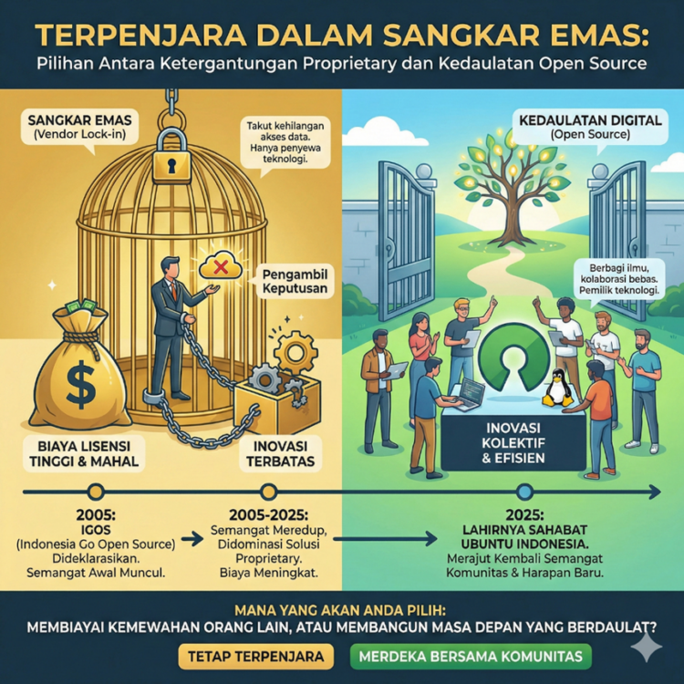 Gambar ilustrasi penggunaan teknologi yang terbatas karena vendor lock in
